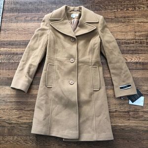 100% Brown Wool Coat